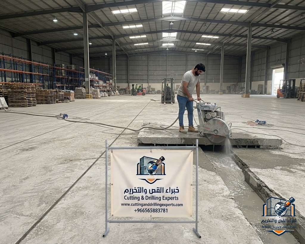 قص الخرسانة المسلحة وتنفيذ فتحات المصاعد والكور في حي الفيصلية جدة بدون تشققات وبأعلى درجات الدقة
